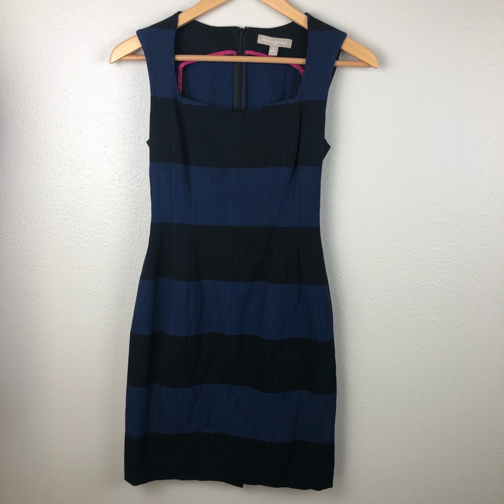 Banana Republic Black/Indigo Body Con Dress